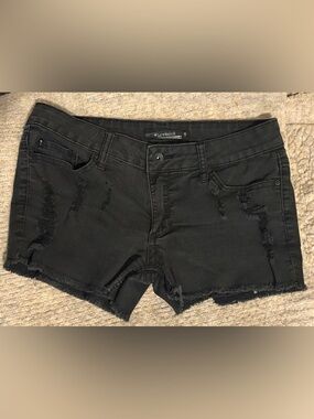 Lovesick Black Distressed Cutoff Shorts Indie Sleaze Alt Festival Grunge- Size 9